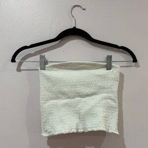 Garage White Smocked Tube Top